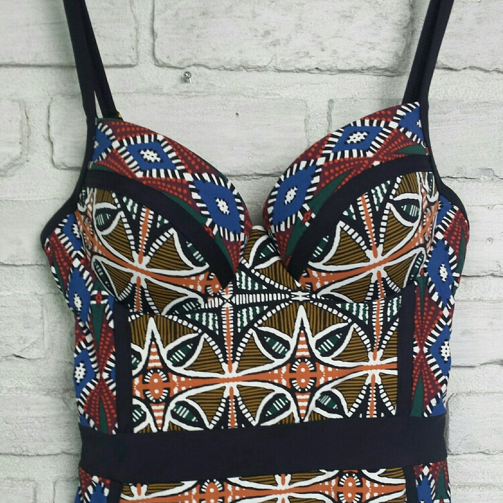 NWT Bleu Rod Beattie Women's Multi Color Print One Piece Swim Suit 4 - Picture 6 of 12